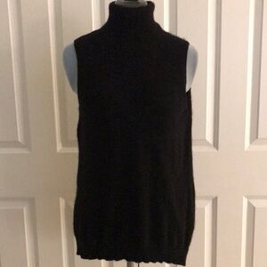 Charter Club Black Cashmere Turtleneck Sleeveless Sweater M